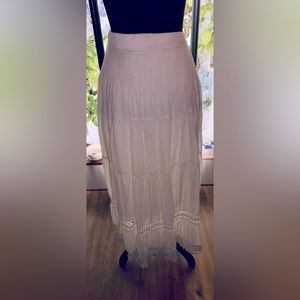 Payton - White Bohemian Crochet Maxi Skirt